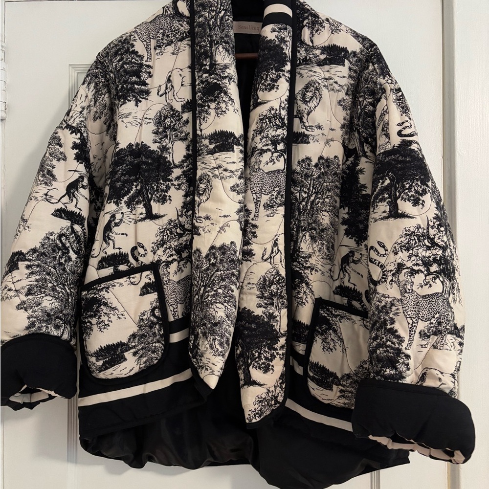 Black and Cream Women's Toile Jacket